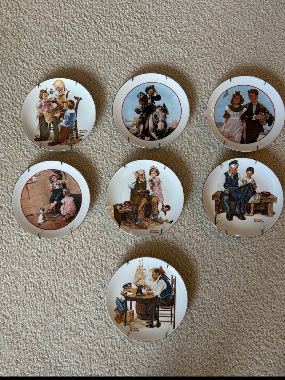 Group of 7 Norman Rockwell Collector Plates